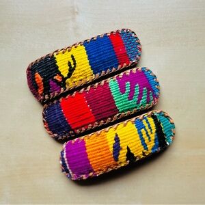 Southwestern Boho Colorful Vibrant Hand Crafted Hair Clip Set of 3 NEW